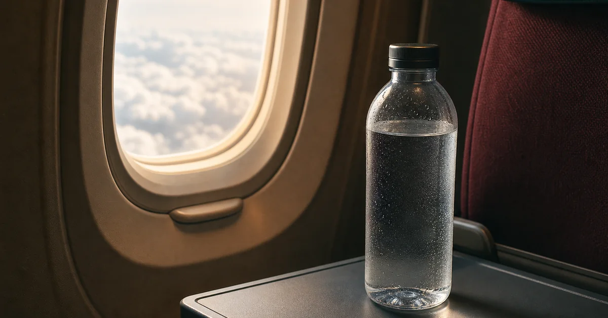Beine, die sich im Flugzeug strecken